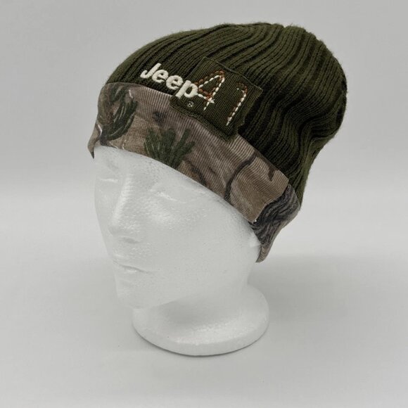 REALTREE Jeep 41 Reversible Hunting Hat Camo & Green Soft Beanie OSFM - Picture 2 of 12